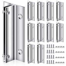 Zonon 10 Pack 4" Length Aluminum Corridor Sign Wall Brackets, 1/8" Substrate Design, Silver Hanging Street Sign Holder Mounting Bracket for Corridors, Restrooms, Conference Rooms