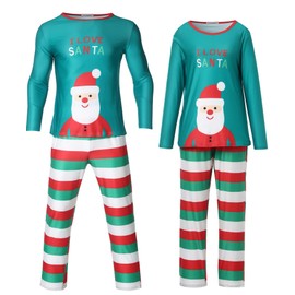 ENJOYNIGHT Matching Christmas Pajama Set Holiday Sleepwear Couples Pjs Long Sleeve(Medium,Man Santa)