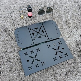 Lunch Box Table Top, Foldable Aluminium Alloy Camping Board & Coffee Station, Compatible with Classic Lunch Box 9.4L, Easy to Carry