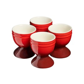 Cooks Professional Cooks Professional Egg Cup Set of 4 | 4 x 40ml Ceramic Egg Holders | Egg Cups | Stoneware Dinnerware Set | Red