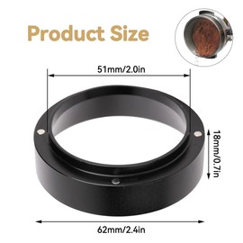 WeddHuis Coffee Dosing Ring Barista Accessories Magnetic Portafilter Filter Accessories Funnel Made of Aluminium Alloy Dosing Funnel Espresso Accessories for Barista Home (51 mm)