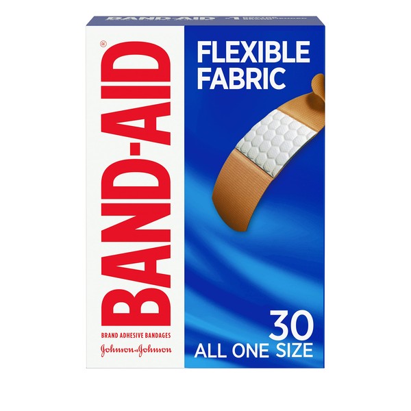 Band-Aid Brand Flexible Fabric Adhesive Bandages, Comfortable Flexible Protection & Wound Care of Minor Cuts & Scrapes, Quilt-Aid Technology to Cushion Painful Wounds, All One Size, 30 ct