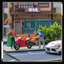 kivcmds 1:64 Scale Miniature Figures Hand Painted Tiny People Model Trains Diorama Scenery Architectural Character for Micro Landscape,Car wash Guy