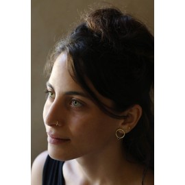 Tiny Gold Flower Stud earrings, Star Boho Minimalist Artisan Real14k Yellow Solid Delicate Post Earrings, Small Cute Dainty Indian Boho Nature Inspired Post Earrings for Second Hole, Curated Ear