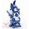 Gzhel porcelain figurine Historian Goat on a chair reading book