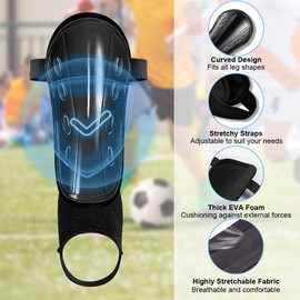 Casenly Children's Football Shin Pads, Adjustable Strap Shin Pads, Football Shin Pads, Football Shin Guards for Boys and Girls from 3-7 Years