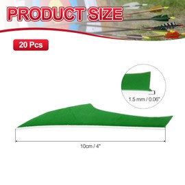 PATIKIL 4 Inch Arrow Vanes, 20 Pack Turkey Feather Fletching Archery Fletch Right/Left Wing for Hunting Target Shooting, Green