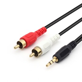 3.5mm to RCA Audio Stereo Y Splitter Cable,Gold Plated 3.5mm Male to 2RCA Male Stereo Audio Cable for Smartphones,MP3, Tablets,Speakers,Home Theater QiCheng&LYS (3.5 to 2RCA 1.5m)