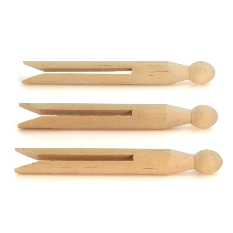 Hangerworld 48 Traditional Wooden Dolly Clothes Garment Pins Pegs Washing