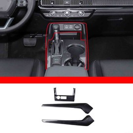 PIUGILH 3PCS Interior Gear Shift Panel Side Strip Trim ABS Compatible with Honda Civic 11th Gen 2022,Carbon Fiber Pattern