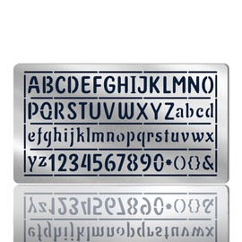 NBEADS Metal Letters and Numbers Stencils, 10.1 x 17.7 cm A-Z Alphabet 0-9 Number Symbol Stencils Reusable Planner Stencils for Scrapbooking Journaling Wood Carving Burning