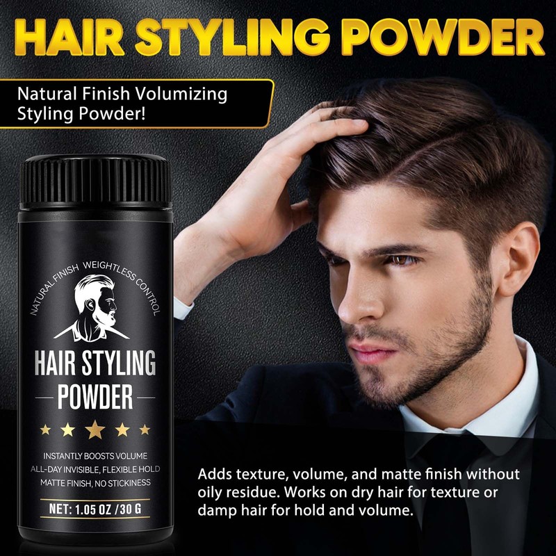 Texture Powder, Hair Styling Powder for Men, Non-Greasy Finish 1.05oz