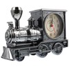 FAVOMOTO Grey Retro Train Clock Model Train Locomotive Clock Table