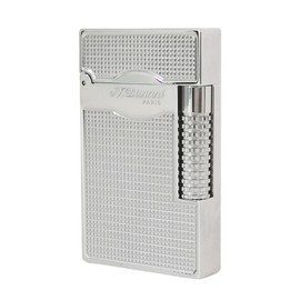 JTDunant Classic LE Grand Lighter, Clear Ping Sound, Refillable, Vertical Ignition Roller, Adjustable Soft Flame, Gift for Men Dad Boyfriend Husband (Silver)