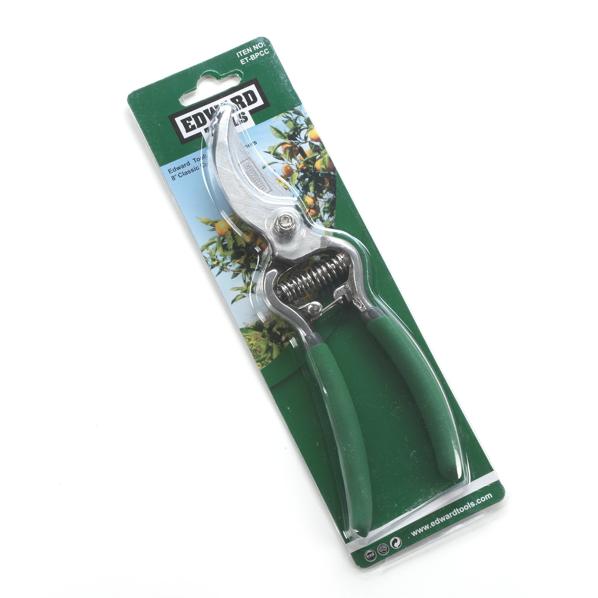 Edward Tools Classic Cut Bypass Pruners - Heavy Duty Forged Steel Pruning Shears - Cuts up to 1" Diameter - Safety Lock Design - Non Slip Grip - Thumbnail 3