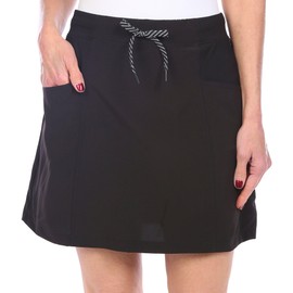 Avalanche Women's Quick Dry Woven Golf Hiking Skort with Pockets Black Ribbed Side S