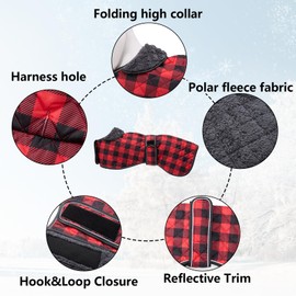 Geyecete Waterproof Greyhound Whippet Lurcher Dog Coat-with Warm Fleecy Lining Inside Outdoor Dog Apparel with Adjustable Bands for Medium, Large Dog-Red-S