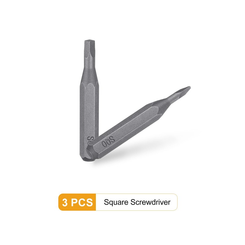 sourcing map 3pcs SQ0 Square Screwdriver Bit 5/32" Hex Shank