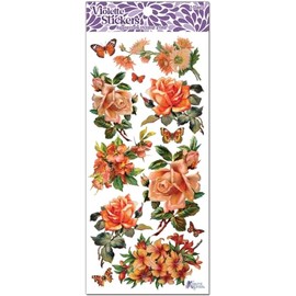 Orange Victorian Flower Stickers