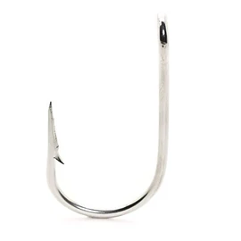 Mustad Salmon Siwash 3X Strong Hollow Point Open Ring Hook (100 Pack), Stainless Steel, Size 3/0