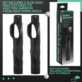 Seenelling 2 Pack Golf Grip Trainer Swing Trainer for Improving Hand Positioning Right Handed Golf Club Grip Equipment for Beginner Learn Correct Posture(Black)