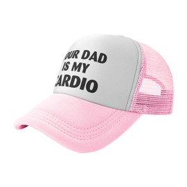 FHSUISN Your Dad is My Cardio Trucker Hat,Adjustable Funny Mesh Cap,Unisex Baseball Caps,Suitable for Sports,Fishing,Travel