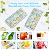 DOQAUS Ice Cube Tray with Lids - 4 Pack Stackable