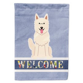Caroline's Treasures BB5626GF White German Shepherd Welcome Flag Garden Size, Small, Multicolor