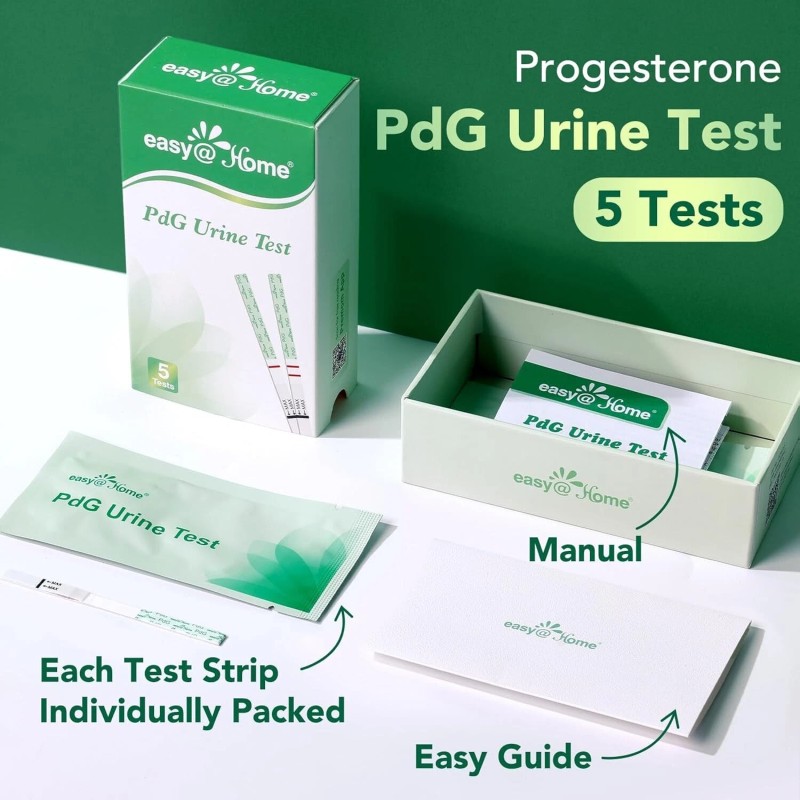 Easy@Home PdG Ovulation Test Strips – 5 Count, Hormone Tracking
