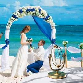 SuLiao Empty Hourglass, 10 Inch Large Brass Frame 360 Rotating DIY Sand Timer for Wedding Ceremony Set, Antique Without Sand Clock for Desk Home Office Decor