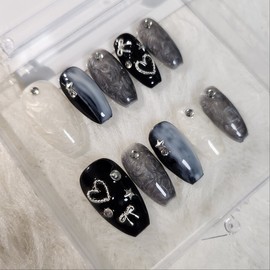 [Handmade nail tip] Lovely point - stiletto / [수제네일팁] 러블리 포인트 - 스틸레토