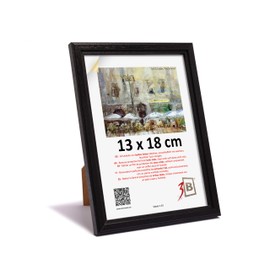 3-B Jena Wooden Photo Frame, Picture Frame, Photo Frame with Plexiglass, Black, 13 x 18 cm