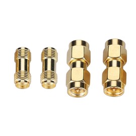 VBESTLIFE 4pcs SMA Connector, 2 SMA Male to SMA Male + 2 SMA Female to SMA Female Adapter RF Coaxial Adapter Connector, Supports a Variety of Coaxial Yields of the Same Cut