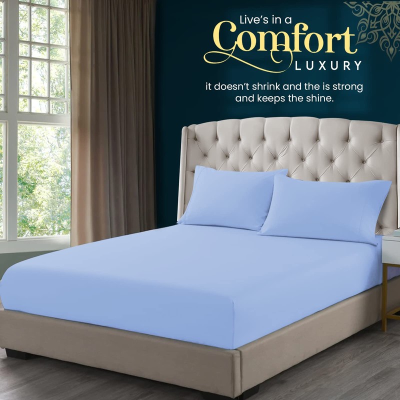 Sunshine Comforts Microfiber Fitted Sheets Super King Size Breathable, Anti