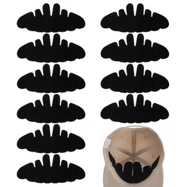 Nogeqi 10 Pcs Hat Shaper Insert,Flexible Hat Sweat Liner for Sweat Protector,Washable Hats Reshaper to Keep Shape for Fitted Caps Baseball Sun Hats (Black)