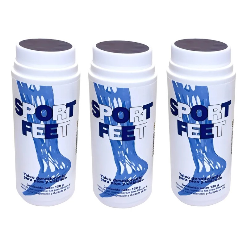 Sport Feet Talco Desodorante Para Pies 120 Grs. (3 Piezas)
