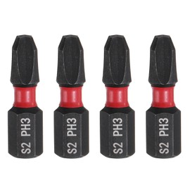 sourcing map 4pcs PH3 Phillips Screwdriver Bit 1/4" Hex Shank 25mm/1" Length Magnetic Cross Head Hex Bits S2 Steel Screw Driver Bit Industrial Grade Electric Drill Bits