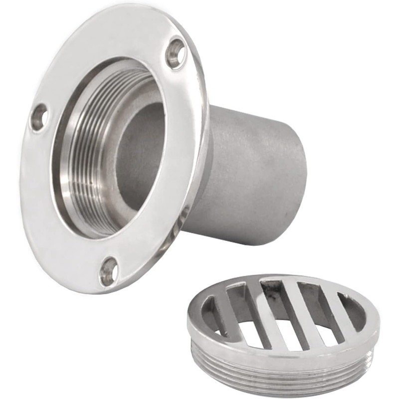 JT-HLM Marine Boat Deck Floor Drain Scupper 1-1/2 Inch(38mm) Stainless