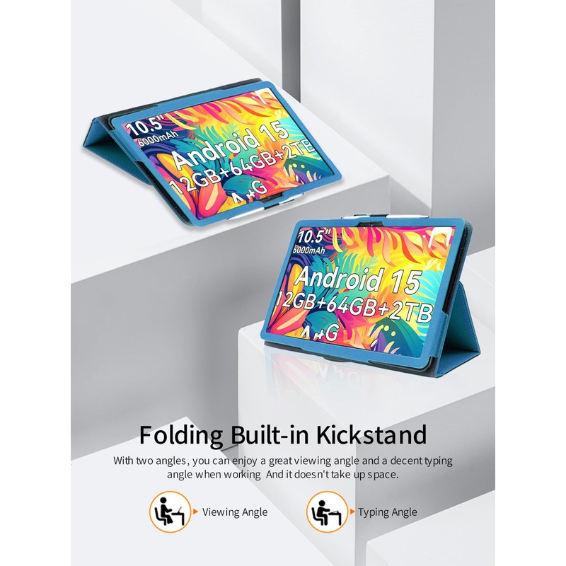 for TABWEE T80 10.5 Inch Android Tablet Case,Folding Stand Protective