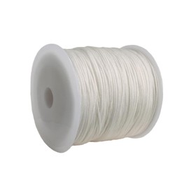 Tilengy 0.8mm x 110 Yards Nylon Beading Cord Braided Thread Trim String for Chinese Knotting, Friendship Bracelets,Rattail Macrame,Necklaces,Pendant,Jewelry Making (White)