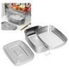 Lunch Box, 2 Tier Stainless Steel Food Container Metal Lunch