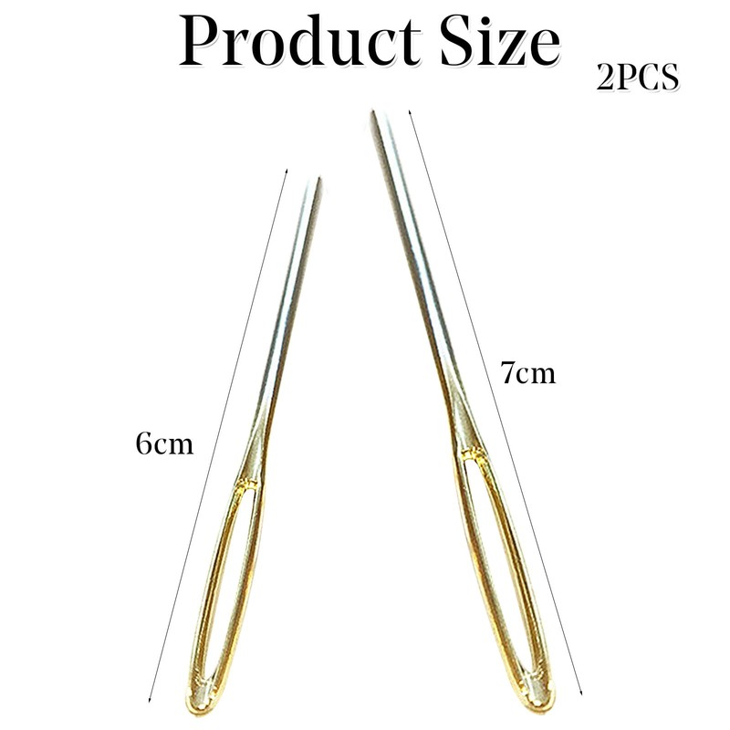 2 Pieces Large Eye Blunt Needles Wool Thick Hand Knitter
