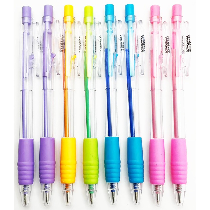 8 Ballpoint Pens Set Soft Nonslip Grip Medium Ball Point