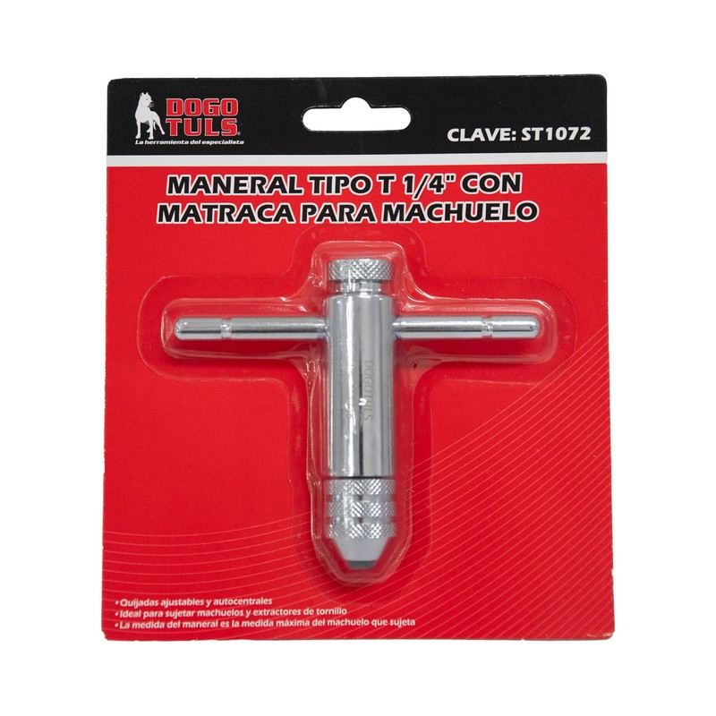 Dogotuls ST1072 Maneral tipo T 1/4" con matraca machuelo