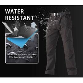 MAGCOMSEN Men's Combat Pants with 9 Pockets Rip-Stop Lightweight Work Hiking Pants Brown