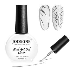 JODSONE 10ml Nail Art Gel Liner Glitter Sliver Gel Nail polish Need U V Lamp Cured with Thin Brush Gift for Girls at Home Salon Design