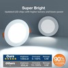 Amico 4 Pack 6 Inch 5CCT Ultra-Thin LED Recessed Ceiling