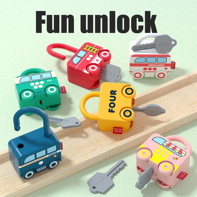 6PCS Unlocking Toys and Matching Keys Toy Preschool Learning Toys