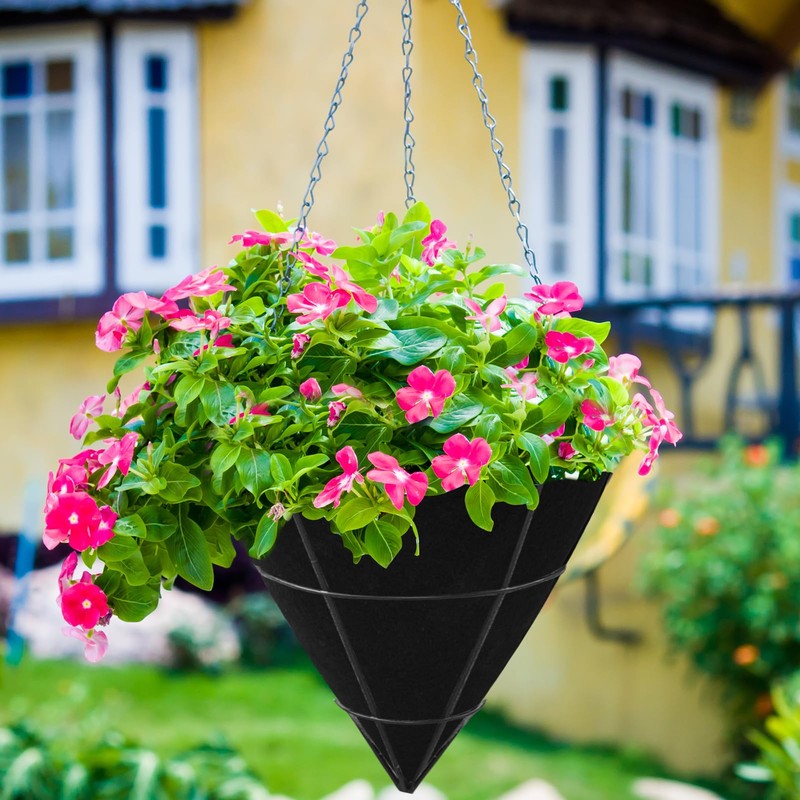 3PCS 12 Inch Cone Shaped Planter Basket Liners Fabric Hanging
