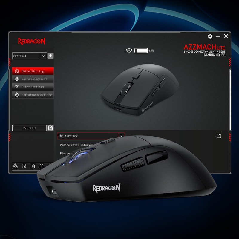 Redragon M618 Gaming Mouse, 2.4GHz/BT/Wired, Black